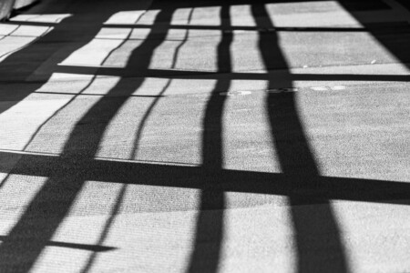 Sun shining through facade on Car Park Markings. Parking garage Coulinstrasse, Wiesbaden, Germany